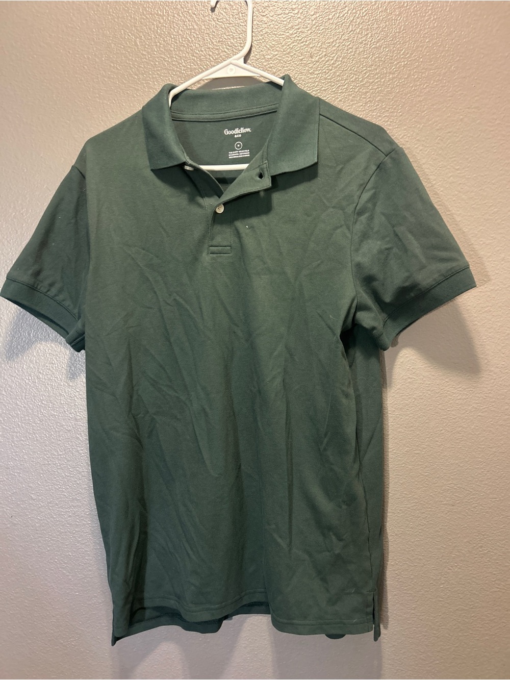 Goodfellow Co Mens Every Wear Polo Shirt Medium M Olive Green Short Sleeve
